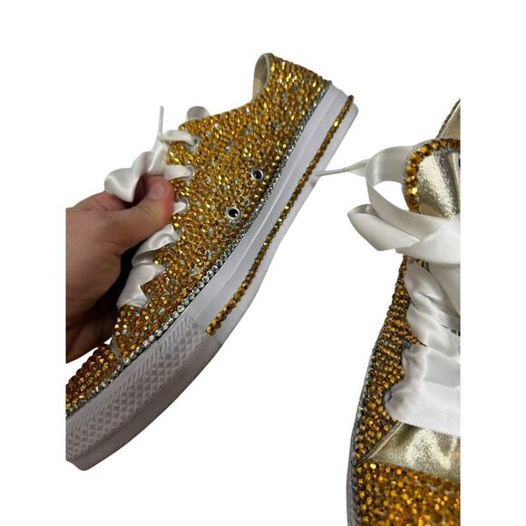 NEW! Converse Chucks Custom Bling Low Top Sneakers Women's Sz. 10 - Picture 4 of 14